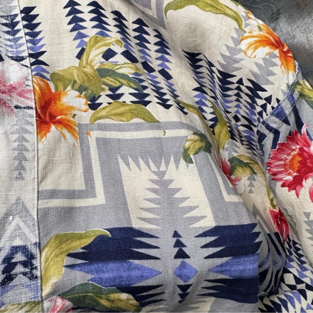 Tommy Bahama & Pendleton Aloha Harding Breezer Long-Sleeve Linen Shirt Size XL - Picture 11 of 12